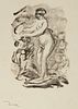 PIERRE AUGUSTE RENOIR, (French, 1841-1919), Femme au cep de vigne (Woman by the Grapevine), lithograph, image: 6 3/4 x 4 3/4 in., sheet: 13 x 10 in.
