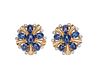ALETTO BROTHERS 18K Gold, Sapphire, and Diamond Earclips