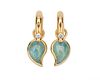 18K Gold and Gemset Aquamarine Pendant Earrings