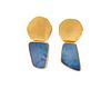 SAM SHAW 22K Gold and Opal Pendant Earrings