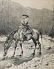 FREDERIC SACKRIDER REMINGTON, (American, 1861-1909), The Circuit Rider, watercolor en grisaille, sight: 22 1/2 x 17 1/2 in., sheet: 23 1/4 x 18 1/4 in