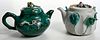 Two Chinese Teapots with Floral Decoration