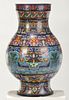 Large Chinese Ming Style Cloisonne Hu Floor Vase