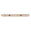 Art Deco Diamond, Sapphire, 14K Bar Pin