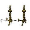 Pr Large Griffin Fireplace Andirons