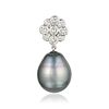 Black Pearl and Diamond Pendant