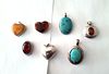 Silver Amber And Turquoise Pendants