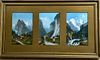 Early 20th C. Oil on Panel Mountain Scene Triptych