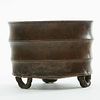 Chinese Faux Bamboo Bronze Censer-Marked