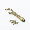 Grp: 2 Small Chinese Archaic Gilt Bronze Finials