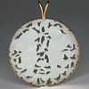 Chinese 19th c. Gold Mounted Jade Pendant