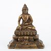Chinese Tibetan Gilt Bronze Akshobhya Buddha
