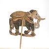 19th/20th c. Indonesian (Bali) Elephant Shadow Puppet