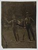 Tintype of Two Baseball Players with Bowler Hats