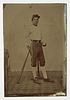 Tintype of Baseball Player with Bat and Ball