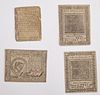 Four Early Colonial Currency Notes -1775