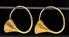 Greek Hellenistic 18K+ Gold Earrings, Flared Style (pr)