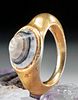 Lovely Roman 22K+ Gold Ring w/ Eye Agate Cabochon