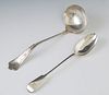 Two Sterling Silver Pieces, 19th c., consisting of a Tiffany Punch Ladle, 1872, in the "Persian" pattern; together with an English S...