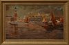 Karl Charly Strobl (1900-1969, Austrian), "Venetian Canal Scene," 20th c., oil on canvas, signed lower right, presented in an ornate...