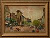 Antal Jancsek (1907-1985, Hungarian), "Paris Street Scene," 20th c., oil on canvas, signed lower right, presented in a carved giltwo...