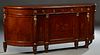 Italian Inlaid Walnut Ormolu Mounted Empire Style Sideboard, 20th c., by Rho Mobili D'Epoca, the stepped rounded edge demilune top o...