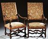 Pair of French Louis XIII Style Upholstered Fauteuils, 19th c