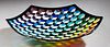 Catherine Coffman (Texas), "Hexagonal Rainbow Blocks Platter," 20th c., glass, H.- 3 in., Dia.- 8 7/8 in.