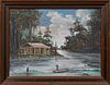 Virbert Rodriguez, "Louisiana Bayou Scene," 20th c., oil on canvas, signed lower right, framed, H.- 18 in., W.- 24 in.