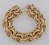 14K Yellow Gold Vintage Circular Link Bracelet, with a safety chain, H.- 3/4 in., W.- 6 1/2 in., D.- 1/4 in., Wt.- 3.94 Troy Oz. Pro...