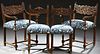 Set of Four French Henri II Style Carved Beech Dining Chairs, 19th c