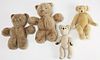 Four Old Teddy Bears