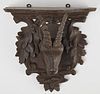 Carved Black Forest Shelf with Goat Head