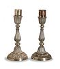 Pair of Chinese Export Silver Candlesticks