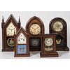 A Group of E.N Welsch and S.C. Springs Mantel Clocks