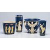 Four Weller Vases and Jardinieres with Neoclassical Motifs