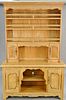 Oak hutch with open top. ht. 84 in., wd. 55 in. Provenance: Estate of William and Teresa Patton, Lake Ave Greenwich, CT.