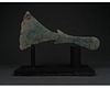 RARE BRONZE AGE FLAT AXE HEAD ON STAND