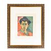 HENRI MATISSE. La Raie Verte (Madame Matisse). Sin firma. Litografía offset. Enmarcada. 23 x 18 cm.