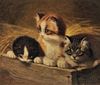 Sidney Lawrence Brackett (American, 1852-1910)      Three Little Kittens