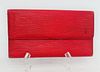 LOUIS VUITTON RED LEATHER WALLET