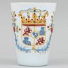 Cup. Spain. 19th century. Made in crystal from the Real Fábrica de Cristales de la Granja. Decorated with heraldry from Leon and Castile.