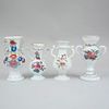 Lot of 4 vases, 20th century, Made in La Granja style crystal.
