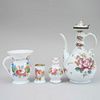 Tea Set. 20th century. Made in La Granja style crystal. Comprised of: teapot, creamer, two cups, a miniature. Pieces: 4.