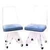 (6 Pc) Lucite Rolling Dining Chairs