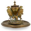 19th Ct. Bronze Vulture Inkwell