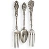 (3 Pc) Sterling Silver Fork and Spoon