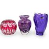 (3 Pc) Crystal & Glass Vase Lot