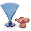 (2 Pc) Art Glass Vases