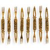 (8 Pc) Gold-Plated Miniature Forks